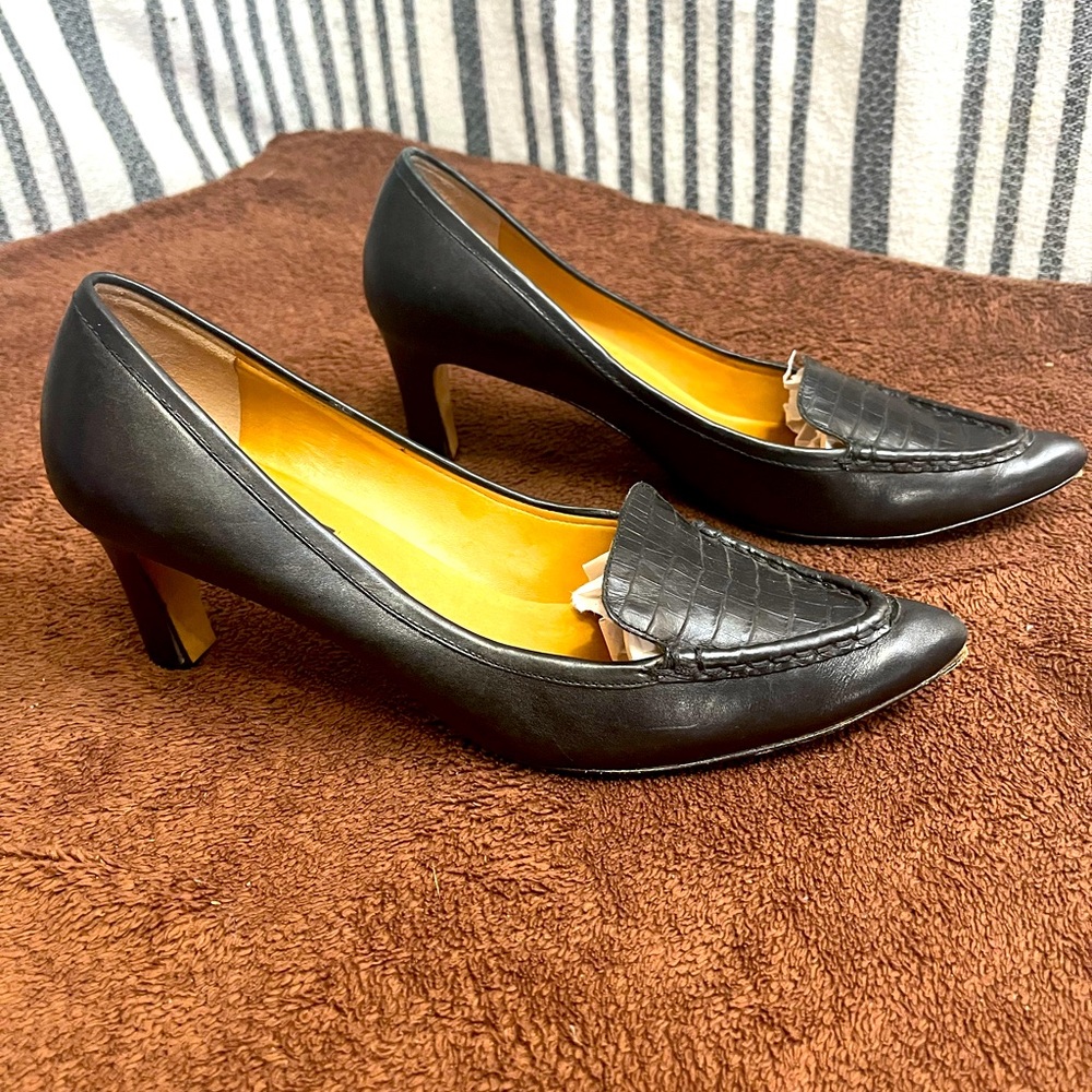 ANN TAYLOR HEELS-alligator-sz8